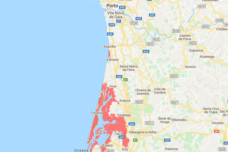 Portugal: Mapa mostra cidades que podem ficar submersas já em 2050