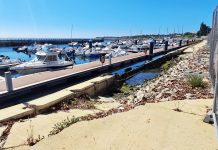Reabilitação do muro decontenção marginal na Frente Urbana da Torreira