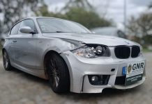 Detido condutor que não obedeceu a operação STOP e embateu em viatura da GNR durante a fuga