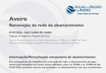 AdRA: Suspensão temporária do abastecimento em Aveiro