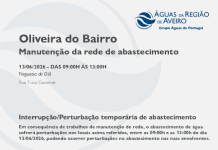 AdRA: Suspensão temporária do abastecimento em Oliveira do Bairro
