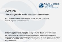 AdRA: Suspensão temporária do abastecimento em Aveiro