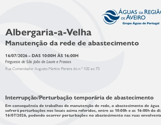 AdRA: Suspensão temporária do abastecimento