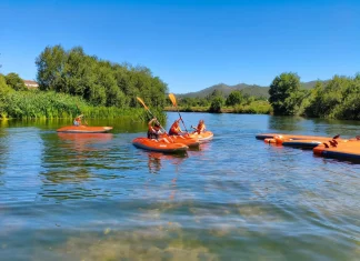 Primeira experiência de Kayak Polo (adaptado) no Caima
