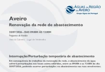 AdRA: Suspensão temporária do abastecimento em Aveiro