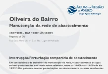 AdRA: Suspensão temporária do abastecimento em Oliveira do Bairro