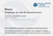 AdRA: Suspensão temporária do abastecimento em Ílhavo