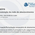 AdRA: Suspensão temporária do abastecimento em Aveiro