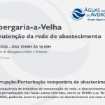 AdRA: Suspensão temporária do abastecimento em Albergaria-a-Velha