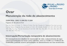 AdRA: Suspensão temporária do abastecimento em Ovar