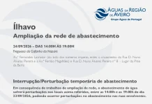 AdRA: Suspensão temporária do abastecimento em Ílhavo