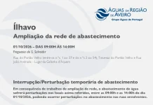AdRA: Suspensão temporária de abastecimento em Ílhavo