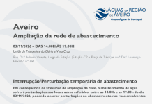 AdRA: Suspensão temporária do abastecimento em Aveiro