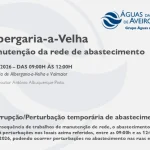 AdRA: Suspensão temporária do abastecimento em Albergaria-A-Velha