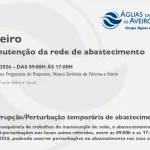 AdRA: Suspensão temporária do abastecimento em Aveiro